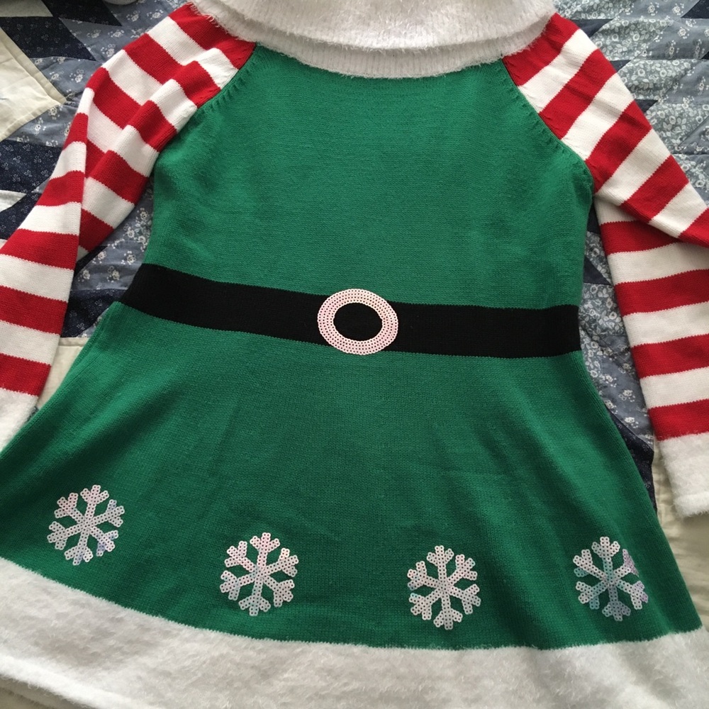 Knit Holiday Elf Sweater Dress